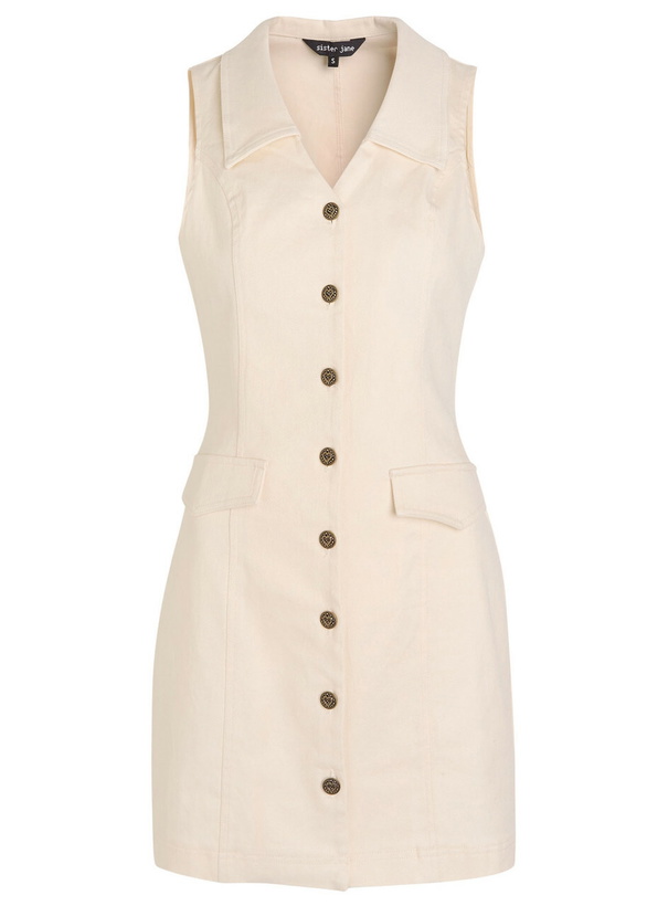 Photo: Sister Jane Bay Panelled Stretch-denim Mini Dress White