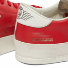 Golden Goose Men's Stardan Leather Sneakers in White/Red
