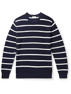 Altea - Striped Ribbed Virgin Wool Sweater - Blue