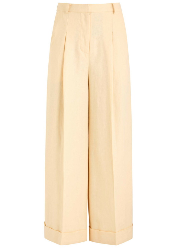 Photo: Faithfull The Brand Clover Wide-leg Linen Trousers Yellow