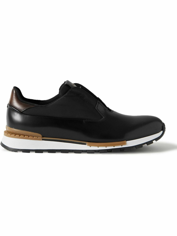 Photo: Berluti - Fast Track Torino Leather and Shell Sneakers - Black