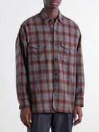Kaptain Sunshine - Checked Wool and Alpaca-Blend Shirt - Red