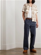 A Kind Of Guise - Gioia Camp-Collar Embroidered Cotton-Poplin Shirt - Brown
