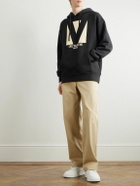 Valentino Garavani - Logo-Print Cotton-Jersey Hoodie - Black