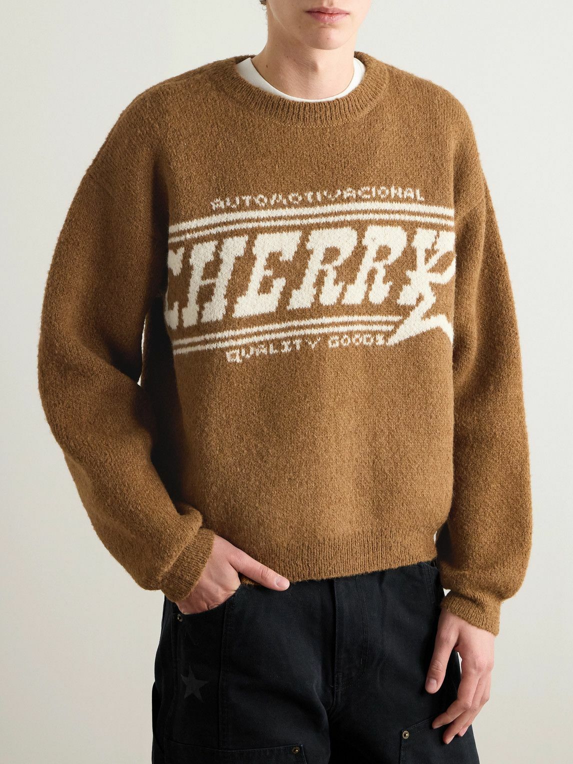 美品♦︎L'Appartement   指ぬきRIB KNITニットキャメル JKPT STORE / FLAT YARN RIB KNIT P/O A26SP01SY LIGHT BROWN