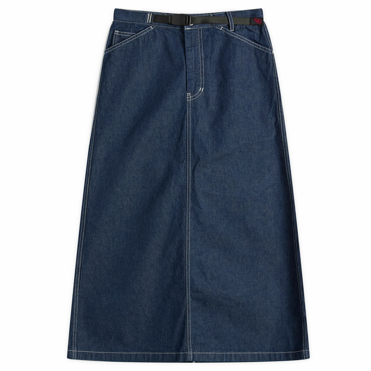 Gramicci Women's Denim Midi Skirt in Rinsed Indigo
