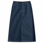 Gramicci Women's Denim Midi Skirt in Rinsed Indigo