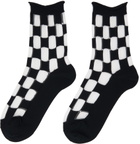 Y's Black Plaid Socks