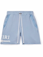 AMIRI - Straight-Leg Cotton-Jersey Drawstring Shorts - Blue