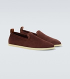 Loro Piana Venice Walk suede slip-on shoes