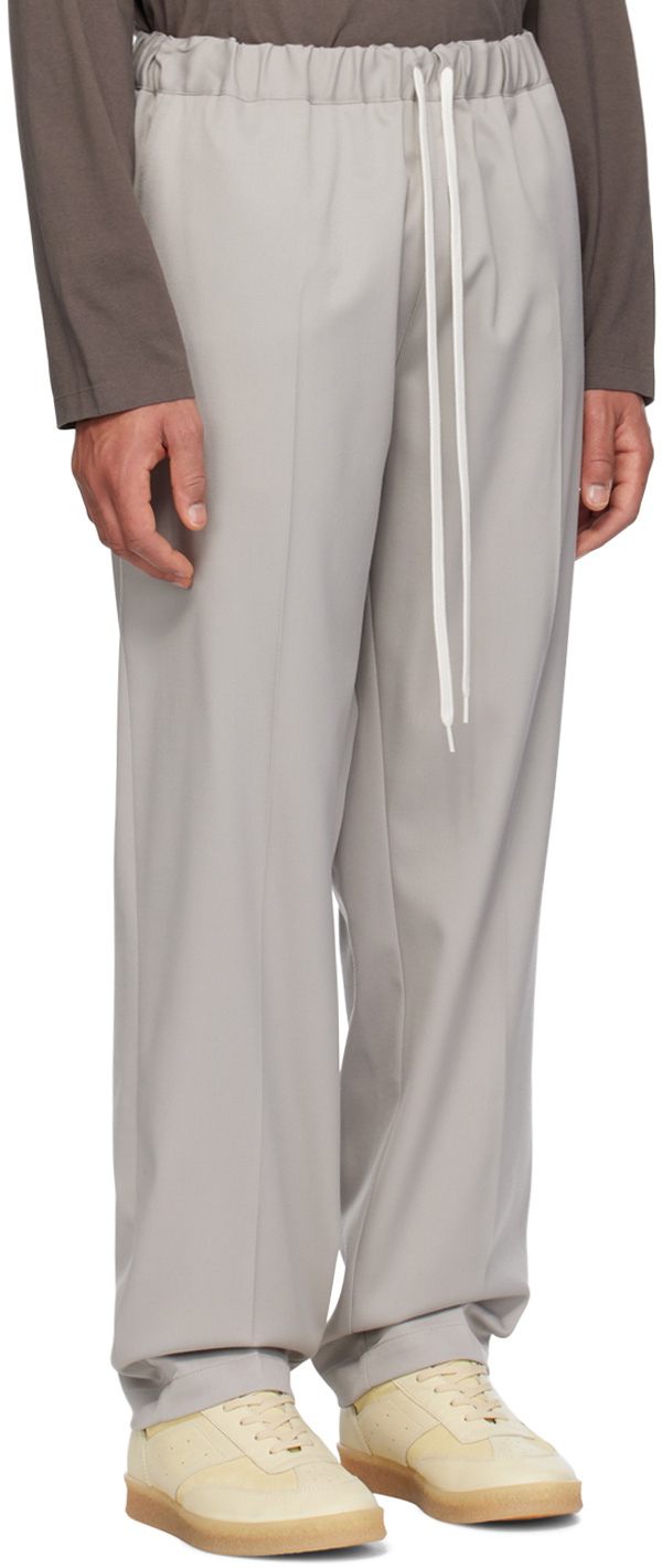 MM6 Maison Margiela Gray Drawstring Trousers MM6 Maison Margiela
