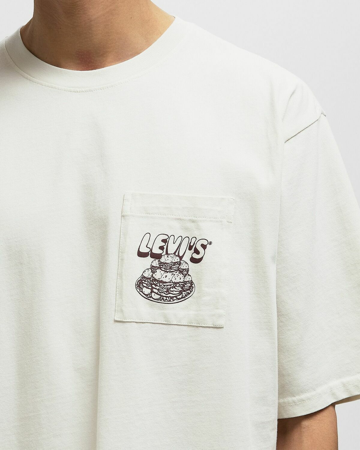 Levis HALF SLEEVE GR POCKET TEE White Mens Shortsleefe
