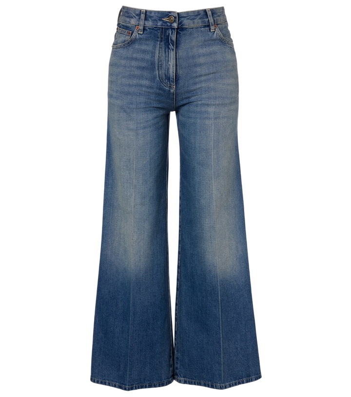 Photo: Valentino VGold wide-leg faded jeans