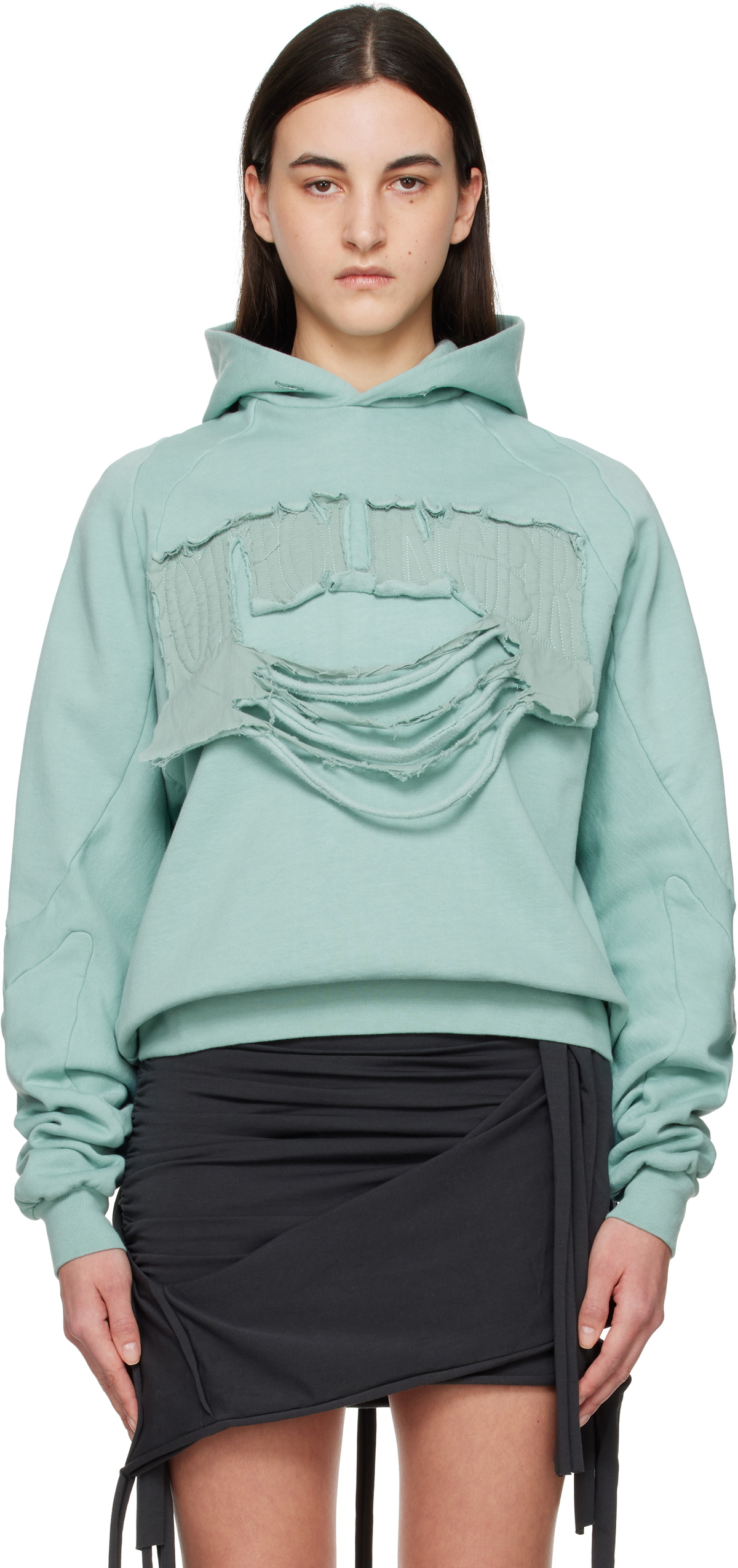 Ottolinger Women's Multiline Zip Hoodie in Dark Brown Wash