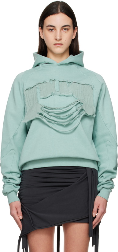 Photo: Ottolinger Blue Distressed Multiline Hoodie