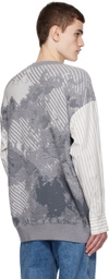 Feng Chen Wang Gray Paneled Sweater