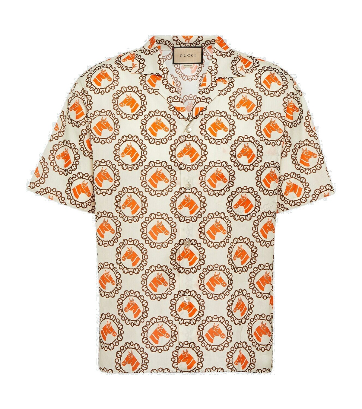 Photo: Gucci Printed cotton bowling shirt