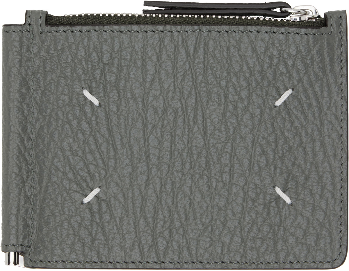 小物 Maison Margiela / neck wallet Maison Margiela Gray Slim 2 Pincer Bifold Wallet Maison Margiela