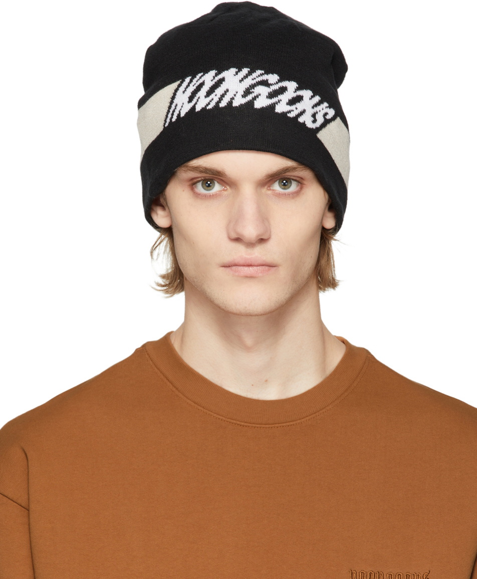 Noon Goons Reversible Black & Off-White Osmosis Beanie Noon Goons