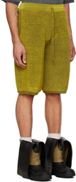 Isa Boulder SSENSE Exclusive Green & Khaki Flashy Reversible Shorts