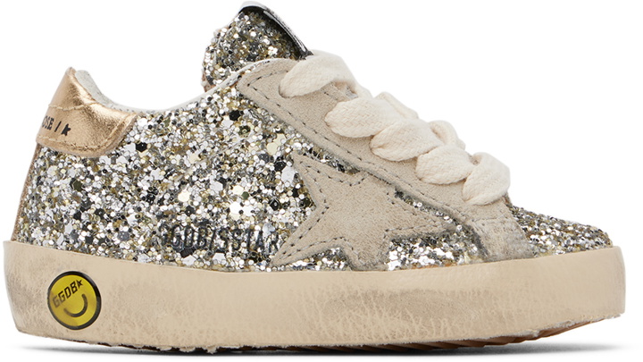Photo: Golden Goose Baby Silver Super-Star Sneakers