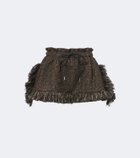 Sacai Fringed wool-blend tweed shorts