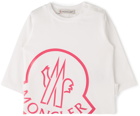 Moncler Enfant Baby White & Red Logo Long Sleeve T-Shirt