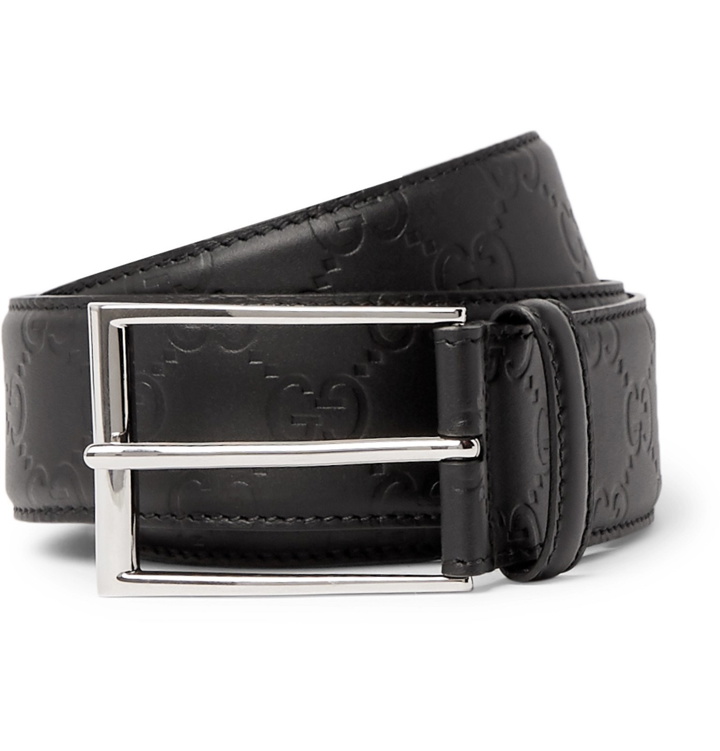 Photo: Gucci - 5cm Logo-Embossed Leather Belt - Black