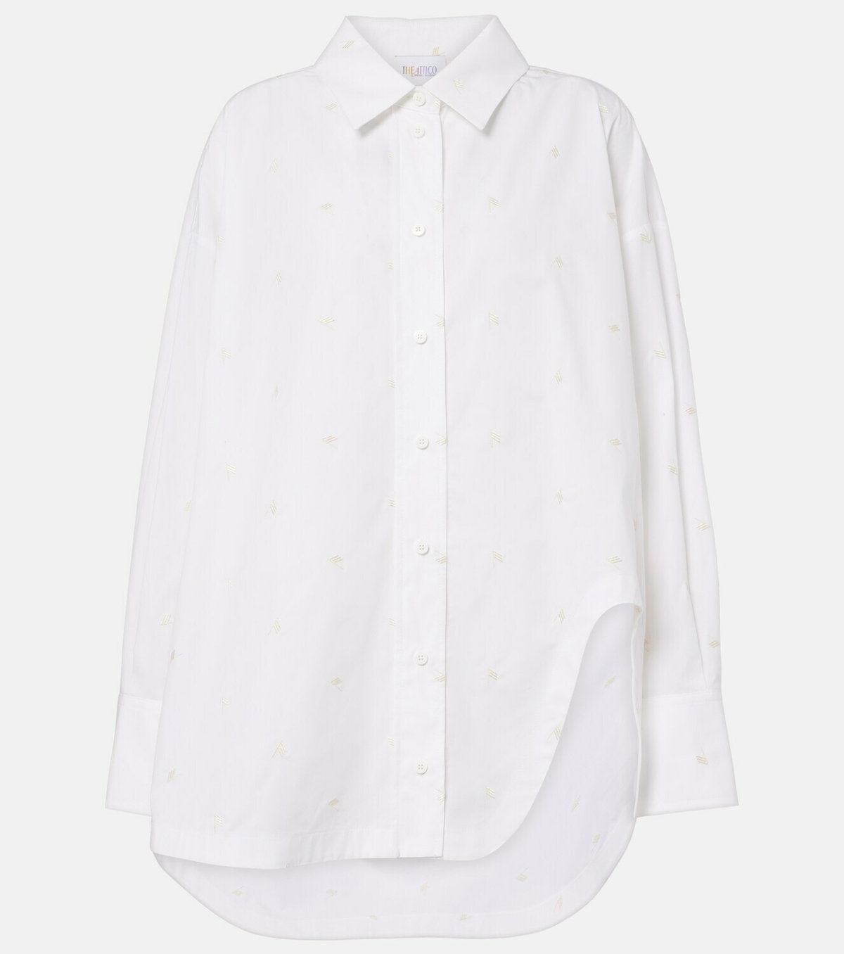 The Attico Embroidered cotton-blend poplin shirt