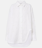 The Attico Embroidered cotton-blend poplin shirt