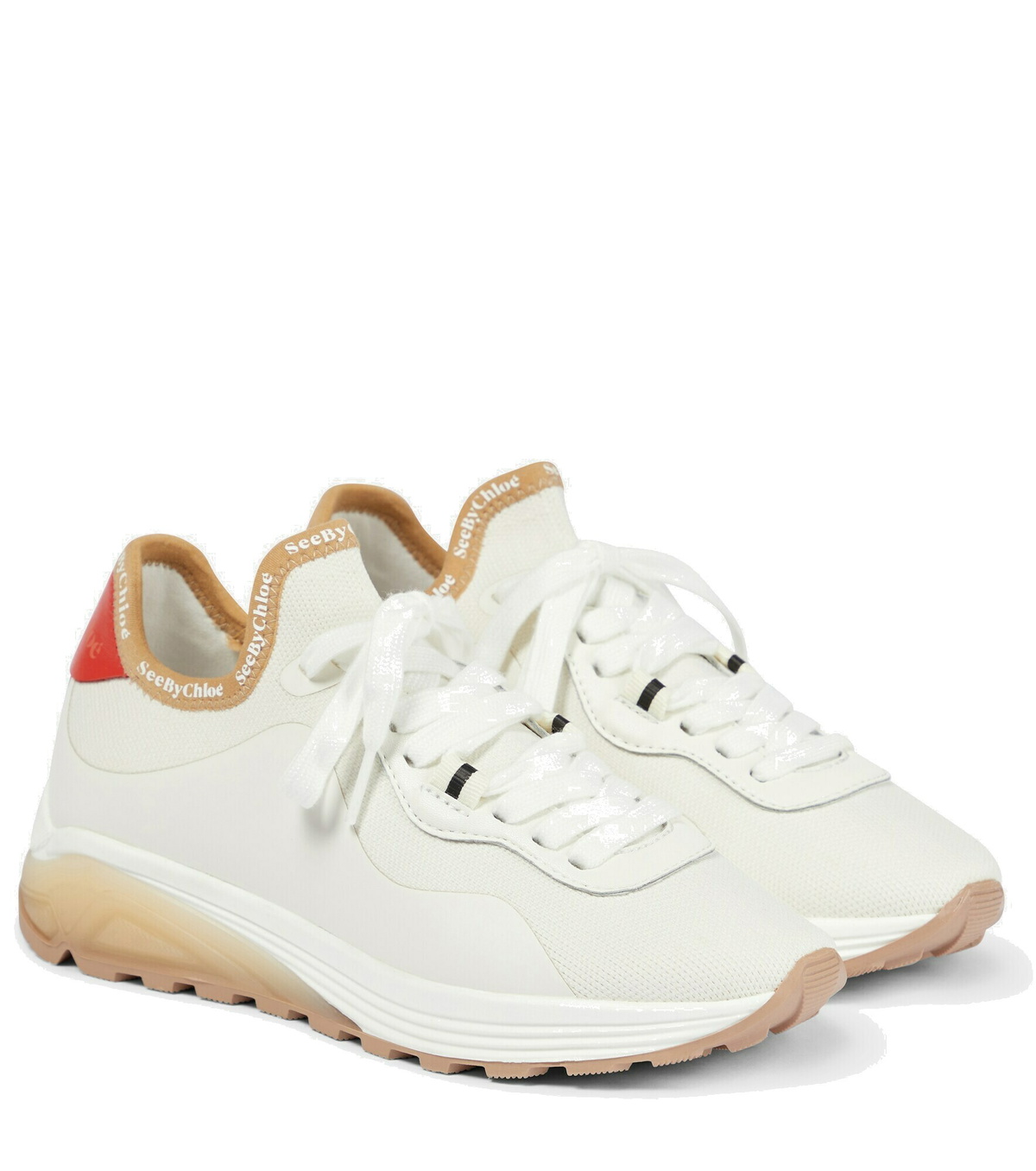 【関税込み】See by Chloe ベージュ＆タン Brett スニーカー See By Chloe - Brett leather-trimmed sneakers See by Chloe