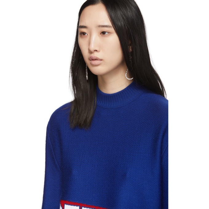 Off-White Blue and Red Logo Flag Crewneck Sweater Off-White