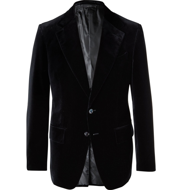 Photo: TOM FORD - Shelton Slim-Fit Cotton-Velvet Blazer - Black