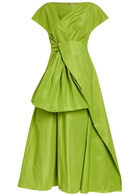 Roksanda Nila Twisted Taffeta Midi Dress Lime