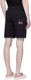 Hugo Black Embroidered Shorts