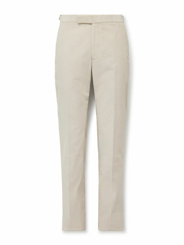 Photo: Richard James - Chapman Slim-Fit Straight-Leg Cotton-Corduroy Suit Trousers - Neutrals