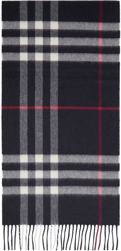 Photo: Burberry Navy Check Cashmere Scarf