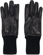 Rick Owens Black Short Ribcuff Gloves
