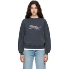 ANINE BING Gray Spencer Leopard Sweatshirt