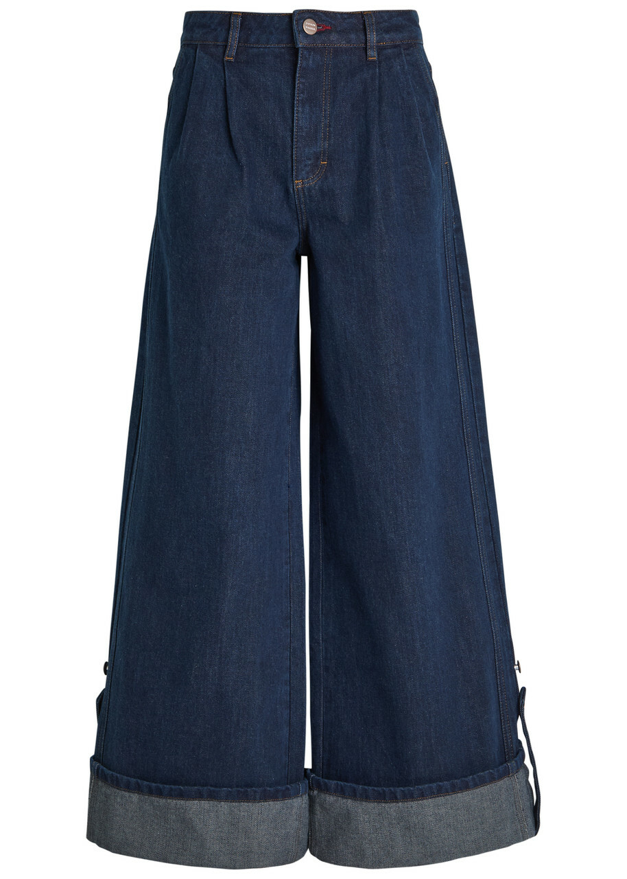 Damson Madder Wylie Turn-up Wide-leg Jeans Dark Blue