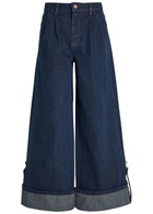 Damson Madder Wylie Turn-up Wide-leg Jeans Dark Blue