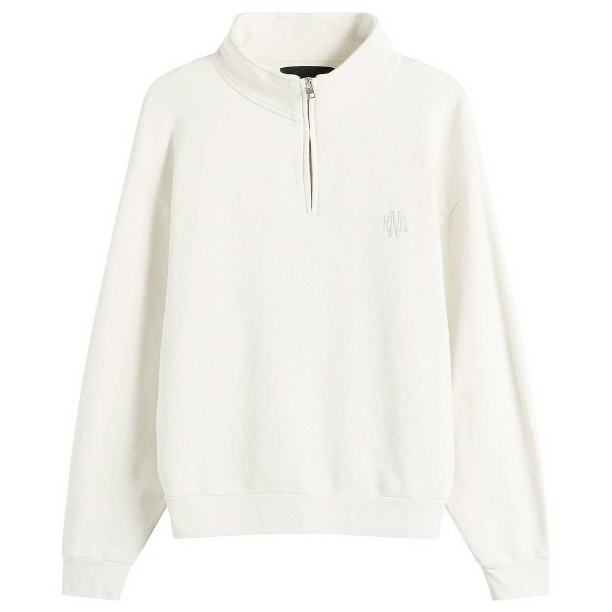 END. Slice Half Zip Sweat in Smoke White