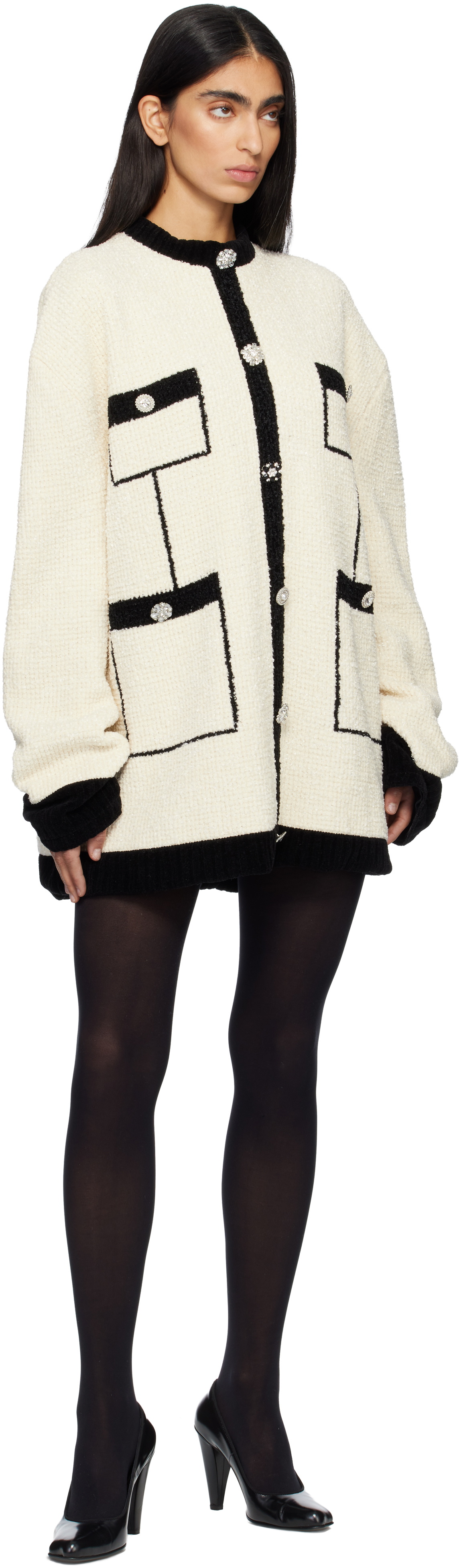 MARIE ADAM-LEENAERDT Off-White Covered Tweed Sweater