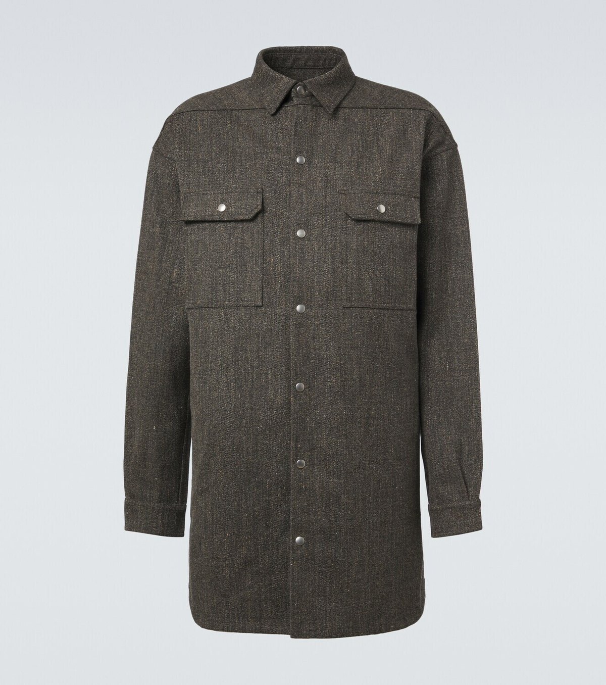 Rick Owens Oversized wool and linen-blend overshirt