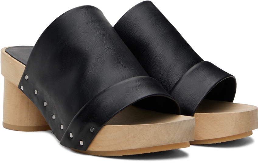 Lauren Manoogian Black Pleat Mules