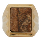 Bottega Veneta Gold Jasper Stone Ring
