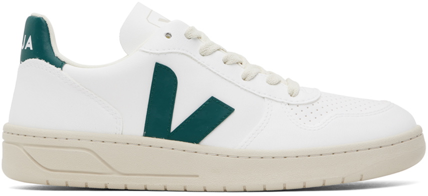 VEJA White & Green V-10 Sneakers VEJA