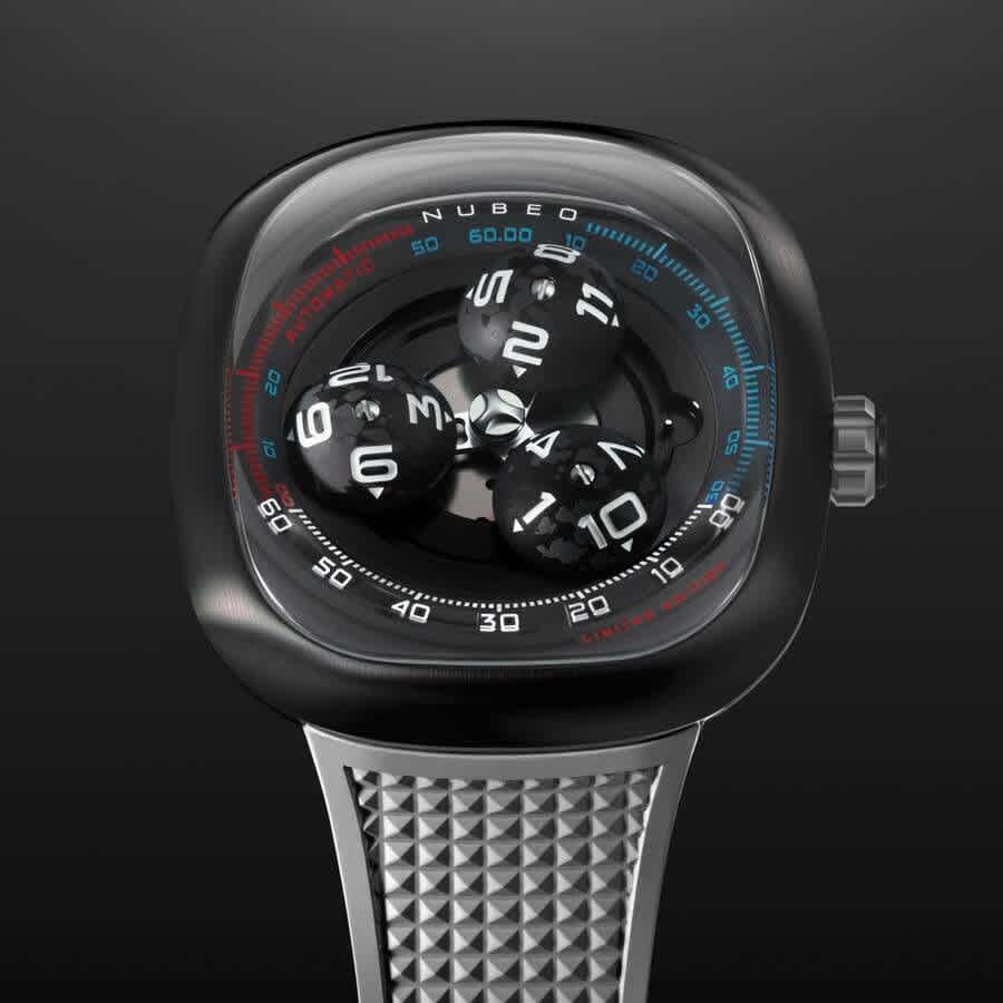 Nubeo Tri-Star Orbit Black Dial Mens Watch NB-6116-09