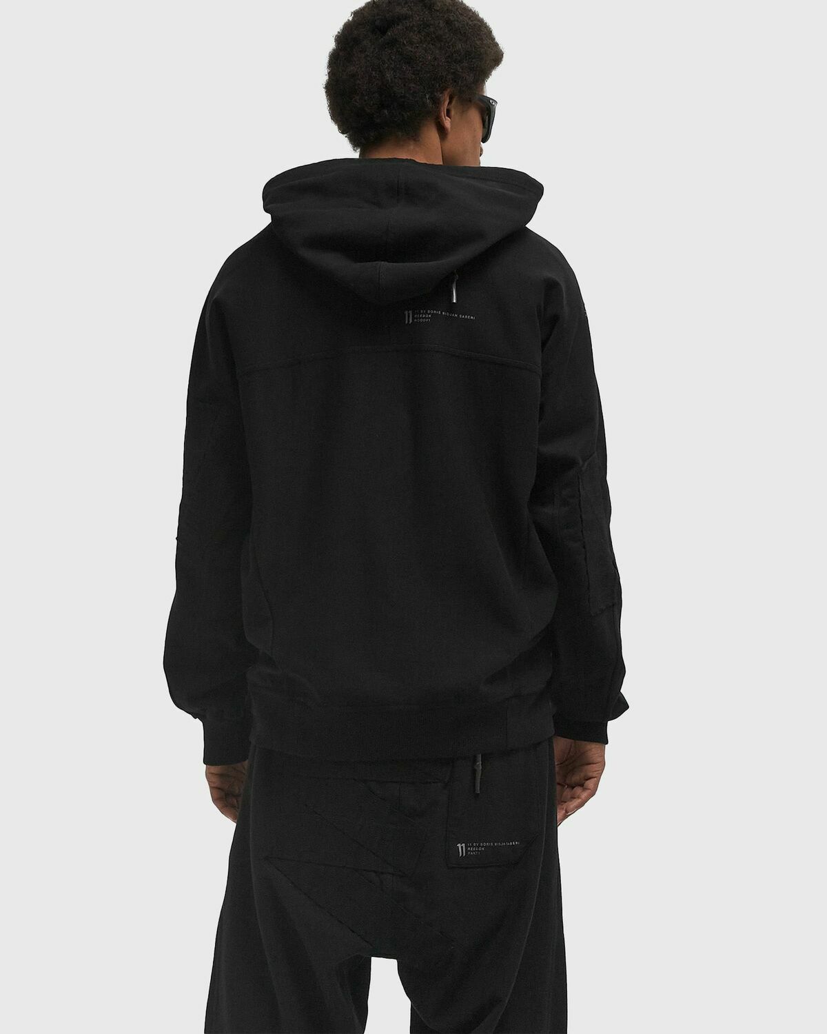 Reebok X 11 by Boris Bidjan Saberi CONSTRUCTED HOODIE Black Mens Hoody