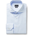 ERMENEGILDO ZEGNA - Pinstriped Trofeo Cotton-Poplin Shirt - Blue